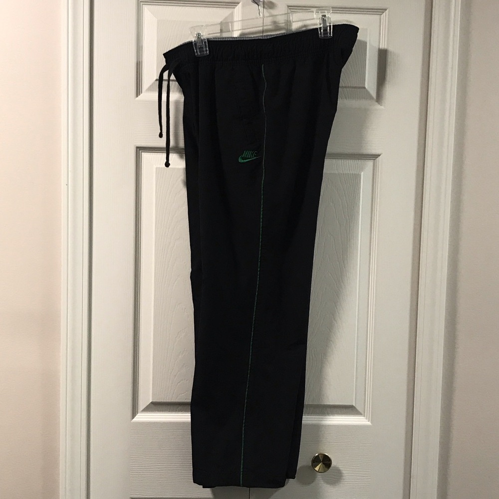 Nike Black Joggers with Kelly Green Accents